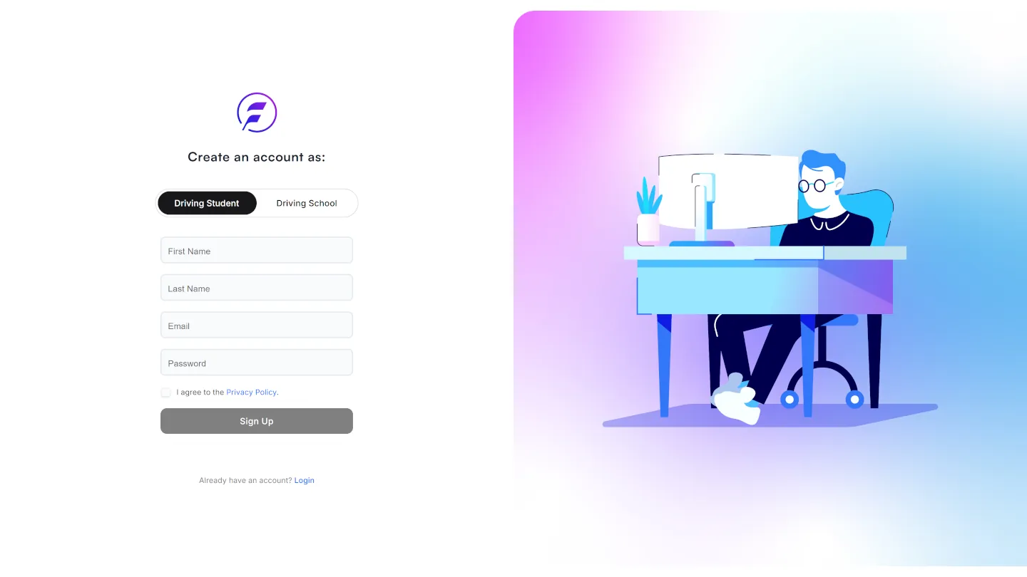Steps to create an account (Students & Schools)
