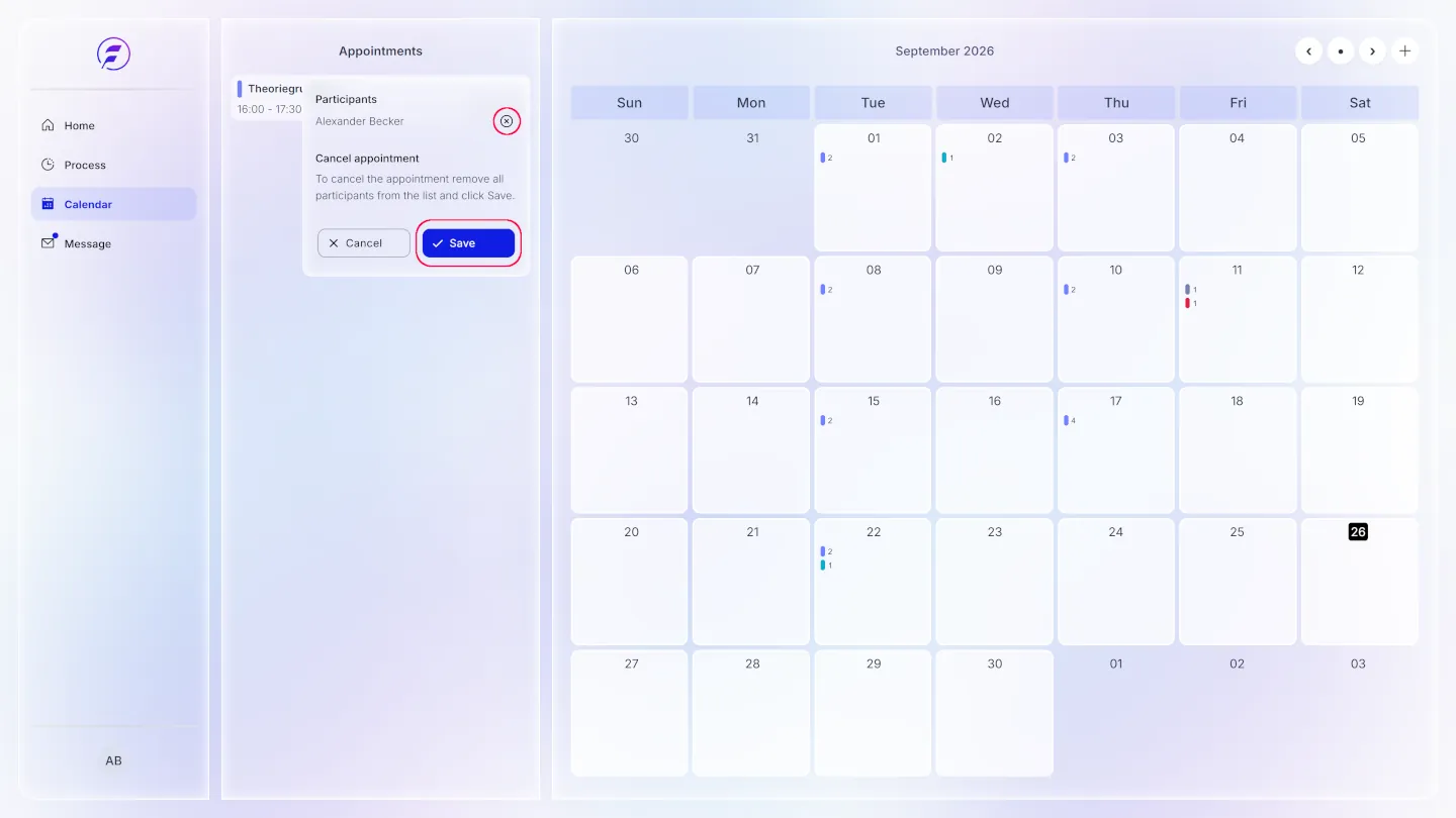 Calendar selection