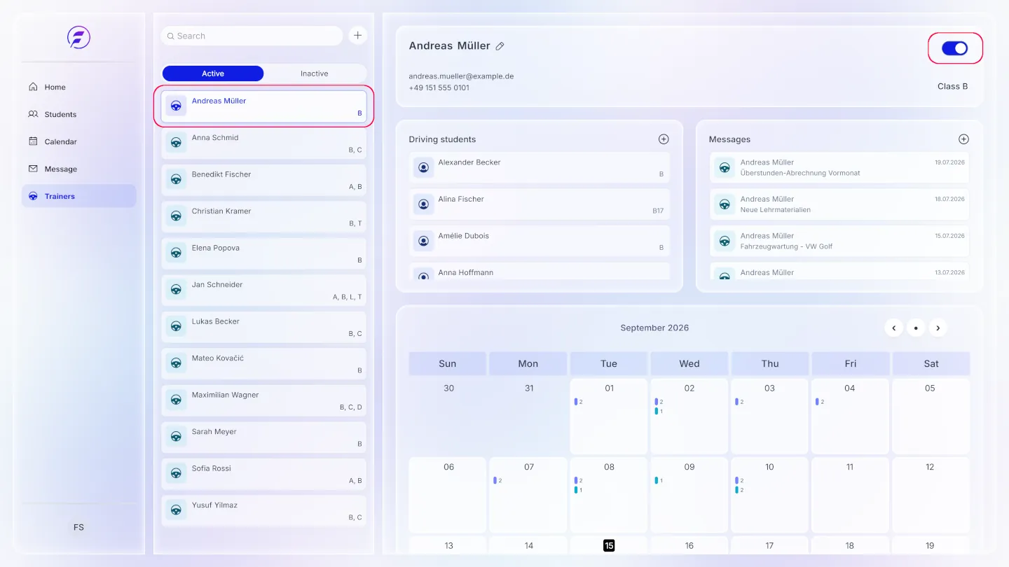 Add trainer form