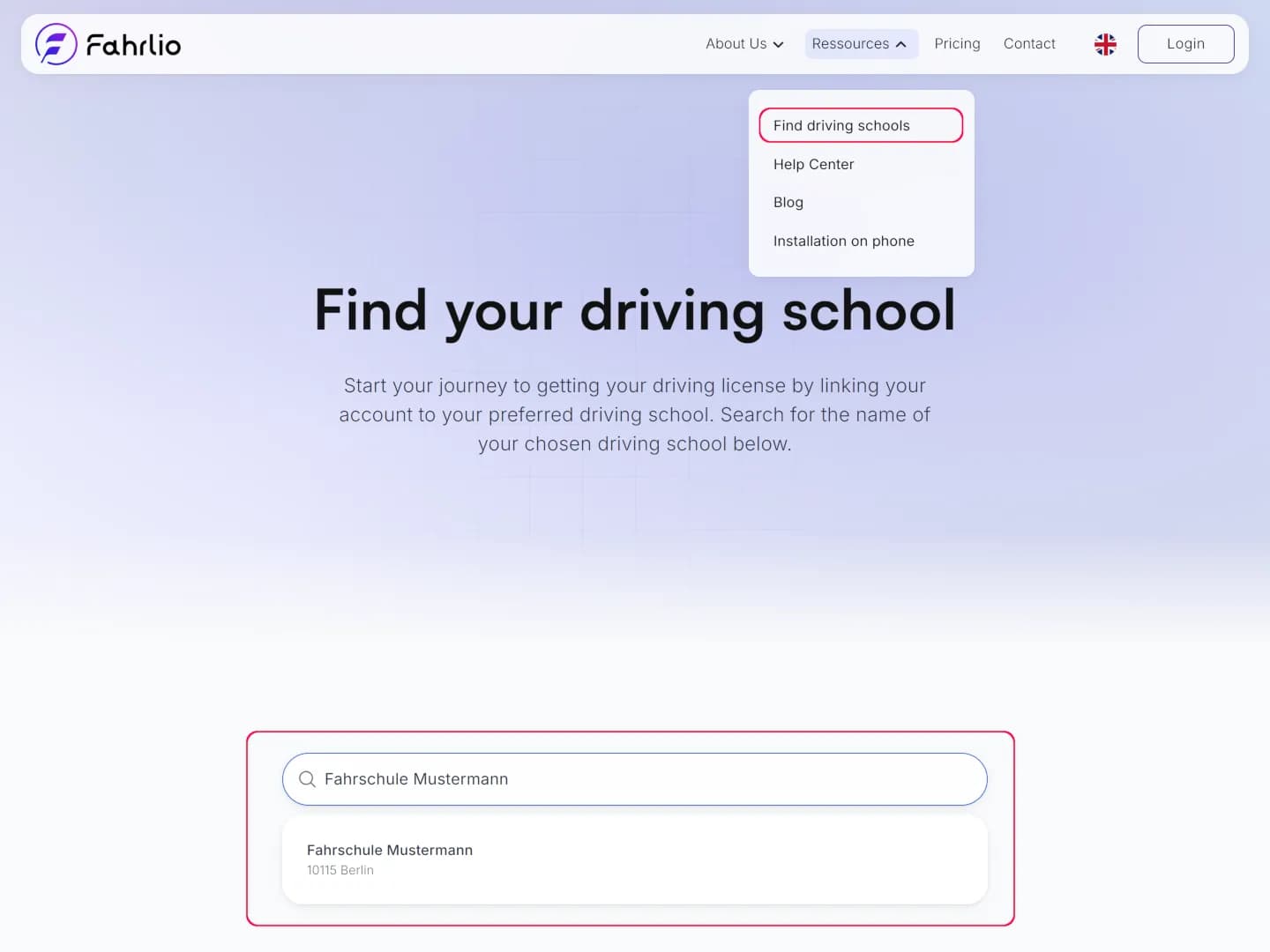 Driving School Search
