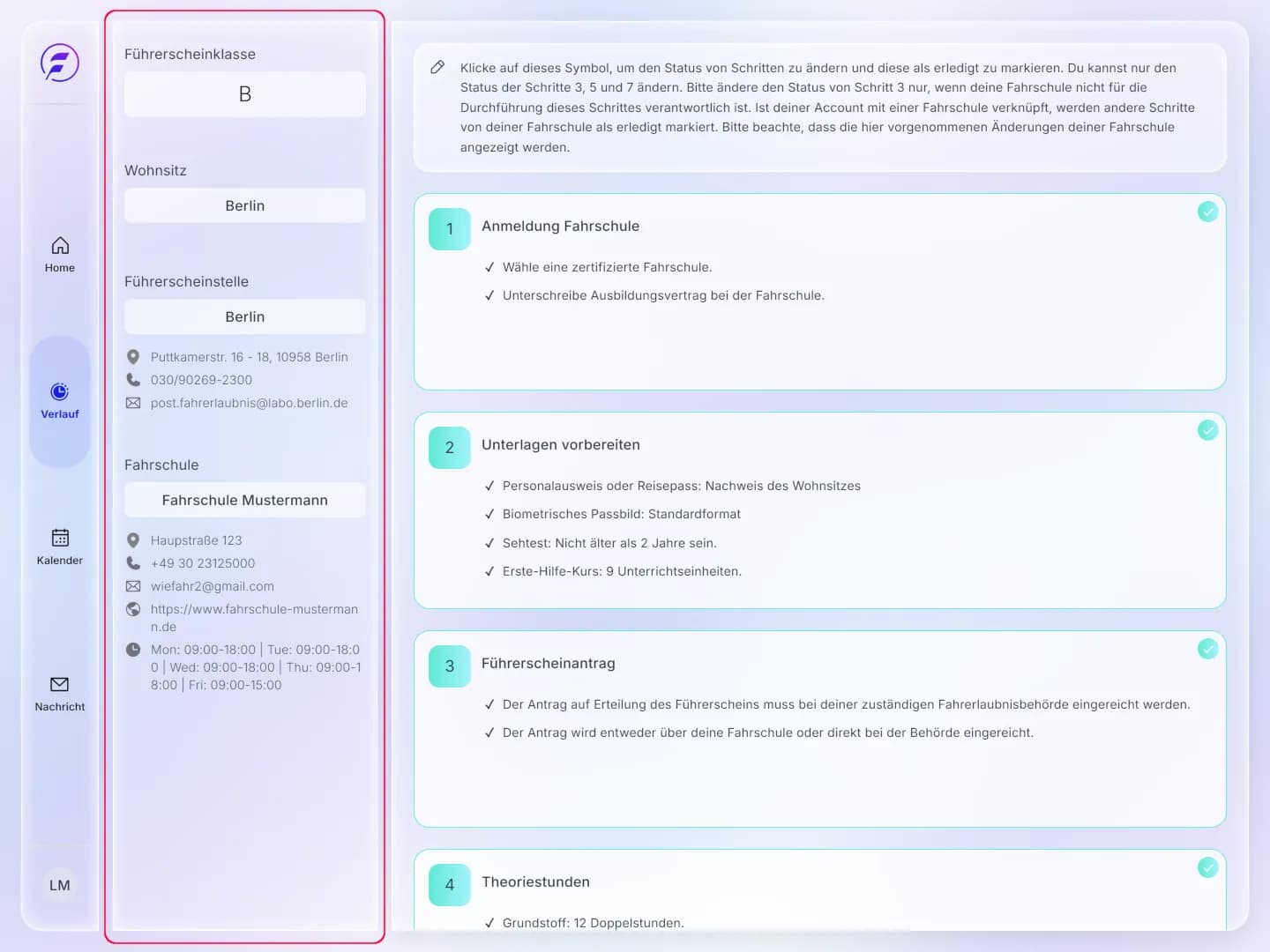Formular und Infos